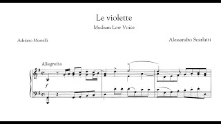 Le Violette A Scarlatti  G Major Piano Accompaniment  Karaoke [upl. by Nylesoy15]