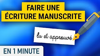 Comment créer une écriture manuscrite [upl. by Dal]