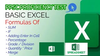 MS Excel  PPSC Proficiency Test  Basic [upl. by Corin]