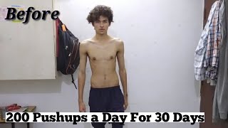 200 Pushups a Day For 30 Days  Natural Body Transformation Challenge Motivational  Skinny to Fit [upl. by Kallman]