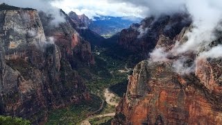 Rain Sleet Snow and Fog to Observation Point  Zion National Park [upl. by Ximenes913]