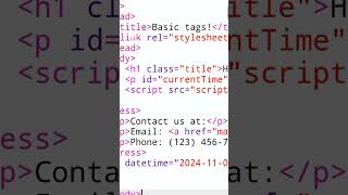 Date time in HTML CodingBestPracticesWebDesignTutorialsBeginnerCodingHTMLStructure [upl. by Arahd]