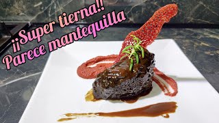 carrillada de ternera glaseada con humus de remolacha [upl. by Shig]