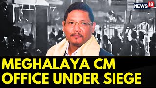 Meghalaya News Stones Pelted At CM Conrad Sangmas Office Section 144 Imposed  News18 English [upl. by Balch]