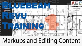 Bluebeam Revu Training Markups and Editing Content [upl. by Derag]