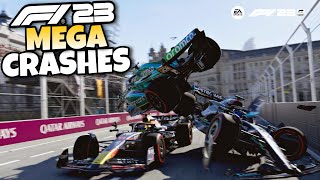 F1 23 MEGA CRASHES 1 [upl. by Alohcin320]