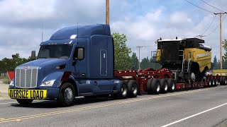 Peterbilt 579 Hi Rise Sleeper  Transporting a Massive Harvester  ATSFan [upl. by Michiko406]