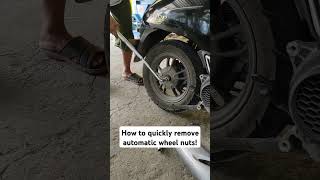 How to quickly remove automatic wheel nuts shorts otomotif mekanik bengkel motor [upl. by Brabazon964]