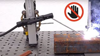 Idee  Elektroden schweißen mit Führungsschiene  Experiment  welding hack  Igor Welder [upl. by Katharina]