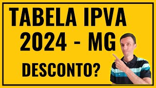 TABELA IPVA 2024 MINAS GERAIS E PROGRAMA BOM PAGADOR DESCONTO NO IPVA [upl. by Rimaj]