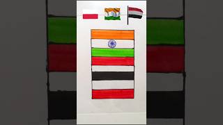 India Flag 🇮🇳 Yemen Flag 🇾🇪 Poland Flag 🇵🇱 Independence Day Drawing shorts drawing art trending [upl. by Chu]