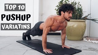 TOP 10 PUSH UPS VARIATIONS TO BUILD MUSCLE  Rowan Row [upl. by Emarie]