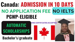 Canada No Application Fee Automatic Scholarship Considerations [upl. by Hgielrebmik]