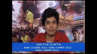 Aakash AIIMS Results 2012Aditya GuptaTop Ranker AIR10 [upl. by Anoo353]