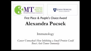 Three Minute Thesis Finals First Place Winner  Johns Hopkins Medicine [upl. by Anitsirhk160]