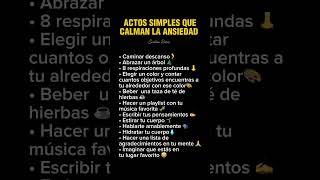 Actos simples que calman a ansiedad reflexiones frases mentalidad [upl. by Killarney118]