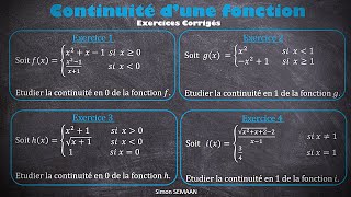 4 Exercices Continuité dune fonction en un point corrigés [upl. by Iverson748]