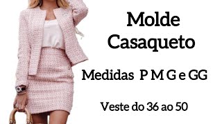 Como fazer Molde CASAQUETO Feminino [upl. by Woodward518]