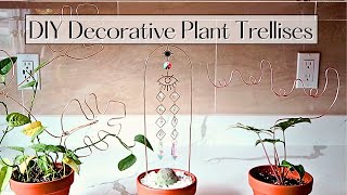 DIY Decorative Plant Trellis with a Plant Sun Catcher  Houseplant Home Decor [upl. by Akirehc]