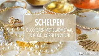 Schelpen decoreren met goud zilver of koper [upl. by Ynatsyd]