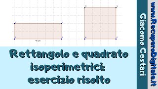 04 esercizio risolto  area rettangolo e quadrato [upl. by Eneloc886]