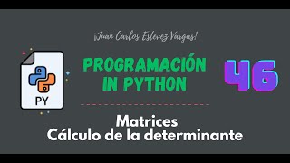 46 Curso Python  Matrices  Determinante de una Matriz [upl. by Amando]