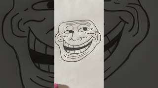 Easy troll face drawing shortsvideo shorts shortsfeed meme trollface [upl. by Ruford]