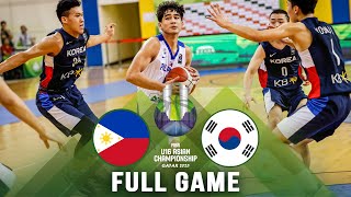 QUALIF TO QTRFINALS Philippines v Korea  Full Basketball Game  FIBA U16 Asian Championship 2023 [upl. by Laktasic]