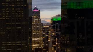 It may just be a mountain but it’s OUR mountain 🗻mtrainier seattle skyline skyscraper pnw [upl. by Cini74]