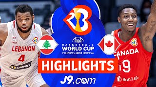 Lebanon 🇱🇧 vs Canada 🇨🇦  J9 Highlights  FIBA Basketball World Cup 2023 [upl. by Betthezel]