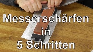 Messer schärfen auf Schleifsteinen in 5 Schritten  Anleitung Messer richtig scharf schleifen [upl. by Gridley]