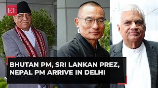 Modi 30 Bhutan PM Sri Lankan President and Nepal PM arrive in Delhi to attend oath ceremony [upl. by Siaht]