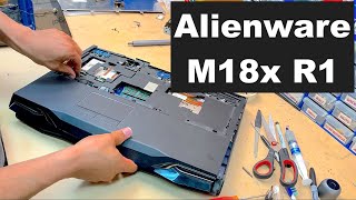 Alienware M18x R1 Teardown  Disassembly  Convert DVDRW into SSD Upgraded Bay Part 1 [upl. by Manfred]