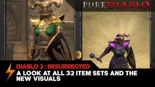 Diablo 2 Resurrected  All 32 Item Sets and their new Visuals [upl. by Milda874]