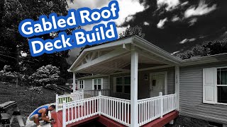 Gabled Roof Deck Build on Double Wide Trailer [upl. by Chernow]