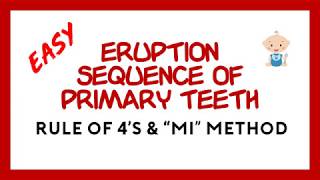 Tooth Eruption Sequence for Primary Teeth [upl. by Arri314]