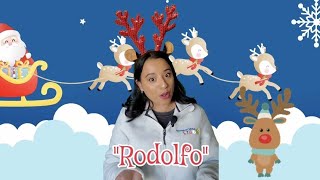 Rudolph the red nose reindeer in English and Spanish Christmas songs for toddlers [upl. by Bibeau736]