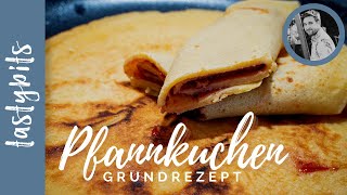 Pfannkuchen backen  Einfaches Grundrezept 🥞  Leckere Eierkuchen [upl. by Nilekcaj85]