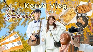 Korea vlog ep 01  Lần đầu du lịch khám phá Hàn Quốc  Tự túc từ az  Dạo mùa thu Seoul Myeongdong [upl. by Llirred502]