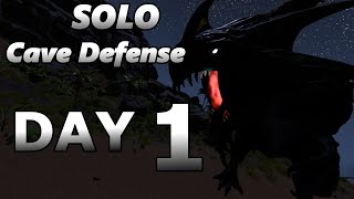 Defending My CARNO Cave against 2 Tribes Solo Day 1  Vitality duos PvP Ark [upl. by Eeb]