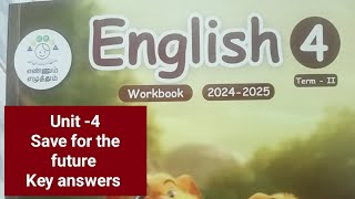 4th std term2 English workbook unit4 Save for the futurekey answers202425 [upl. by Hanleigh]