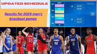 Olympic basketball bracket Updated schedule results for 2024 mens knockout games [upl. by Perice]