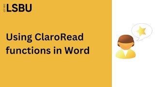 Using basic ClaroRead functions in Word  LSBU Library and Student IT Support [upl. by Qulllon]