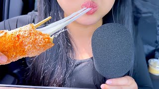 ASMR vs Mozzarella Corn Dog Eating Sounds ASMR Phan [upl. by Aubine]