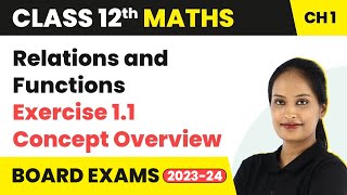 Relations and Functions  Exercise 11 Concept Overview  Class 12 Maths Chapter 1  CBSEIITJEE [upl. by Ardnuasak]