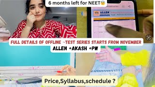 Full details of offline 🎀Test seriesAllen AkashPW with price 😀6 months left 🌷neet pw Allen🕊️ [upl. by Ciaphus]