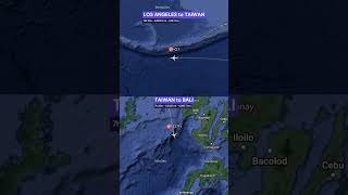 LOS ANGELES to BALI Flight Route Time and Distance with One Stop in Taiwan [upl. by Ecille21]