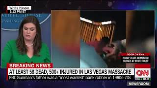 Sarah Sanders chokes up talking about Las Vegas shooting heroes [upl. by Enella46]