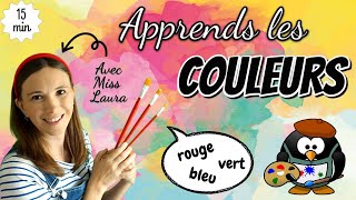 Apprendre les couleurs  Avec Miss Laura Vidéo éducative en français pour enfants [upl. by Fokos]