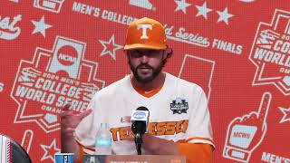 Tennessee Baseball Press Conference – College World Series Finals Game One [upl. by Gnort]